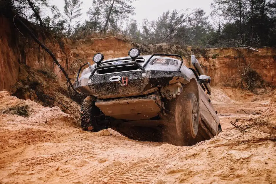 Goodyear Wrangler DuraTrac tires on a rugged off-road trail